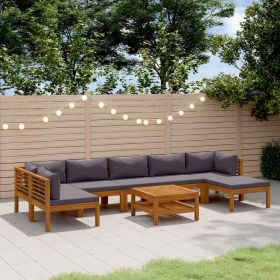 8 Piece Patio Lounge Set with Cushion Solid Acacia Wood