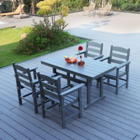 5 Piece HDPE Patio Outdoor Furniture Set for 4, Dining Table and Chairs,51'' Outdoor Dining Table , Outdoor Dining Set for Garden, Backyard, Lawn